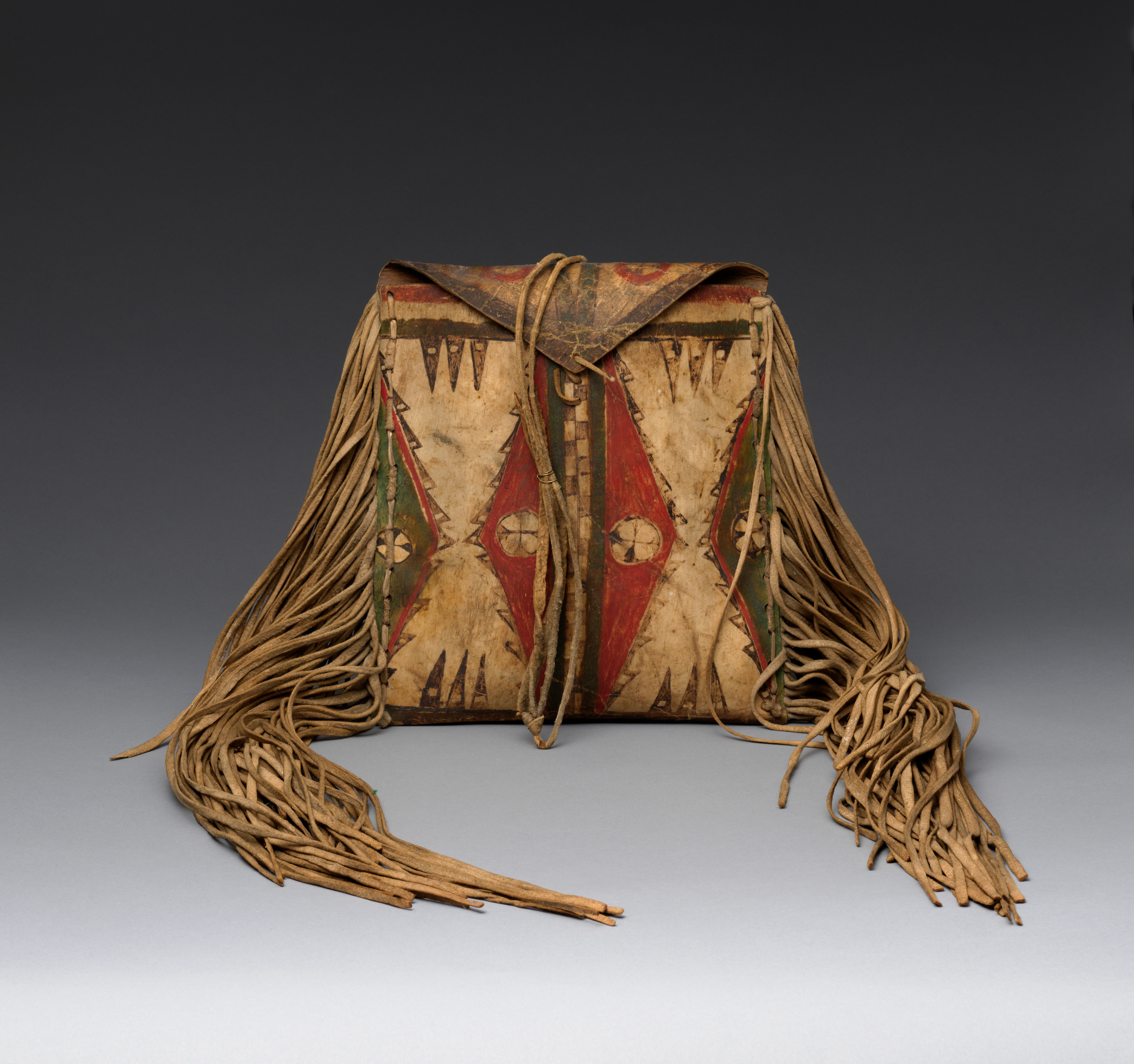 Parfleche flat case / 彩绘生皮扁袋